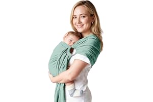 MISSWISDOM Baby Ring Sling Baby Carrier Newborn to Toddler Carrier (7-35 lbs), Baby Sling Carrier, Toddler Sling Carriers, Infant Wraps Carriers, Green