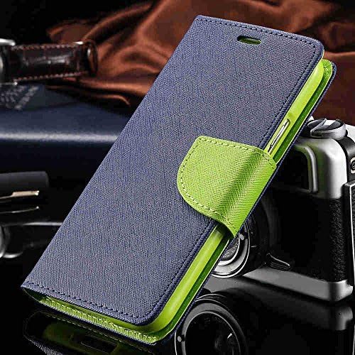 Annant Entp.™ Stylish Mercury Fancy Diary Wallet with Magnetic Lock & Card Slots Flip Case Cover for Apple iPhone 5/5S/ SE - (Blue)
