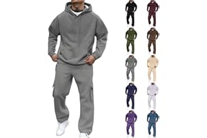 tobchonp Track Suits Mens 2 Piece Set Sweatsuits Fleece Hoodie and Sweatpants Workout Gym Jogging Sweat Suits Lounge Outfit