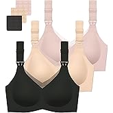 Gailife 3 Pack Nursing Bras for Breastfeeding Seamless V Neck Mesh Maternity Bra Comfort Pregnancy Sleep Bralette