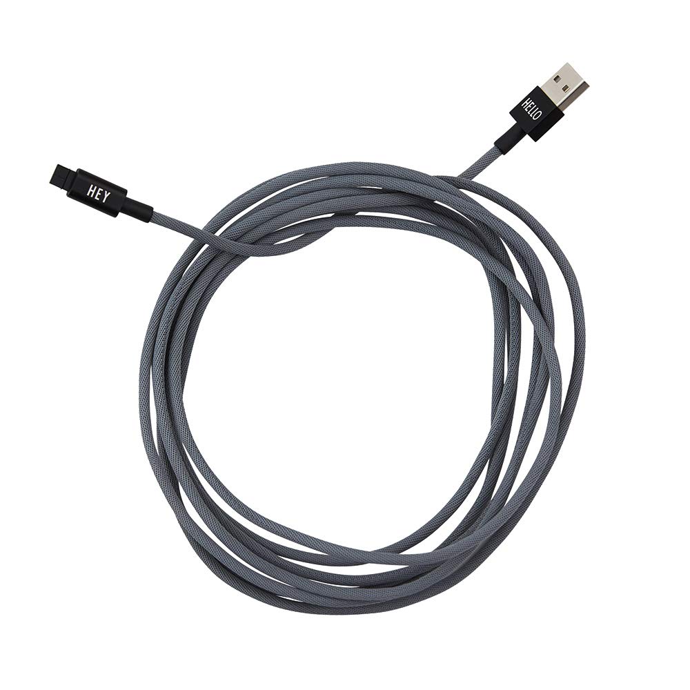 Design Letters MyCable, compatible for iPhone, 1 M. (Black) – CE Certified, RoHS and REACH Certified | Cable with USB 2.0, Nylon braided, your personal cable