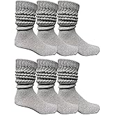 Yacht & Smith 6 Pairs Men's Cotton Extra Heavy Slouch Socks, Thick Boot Sock for Men