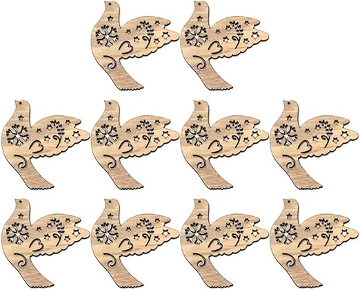 Artibetter 2 bolsas 20 piezas adornos de madera con forma de pájaro