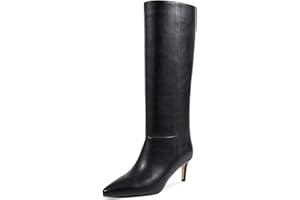wetkiss Knee High Boots for Women, with Kitten Heel and Pointed Toe Design, Classic and Sexy