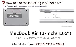 UESWILL Compatible with MacBook Air 13 inch M4 M3