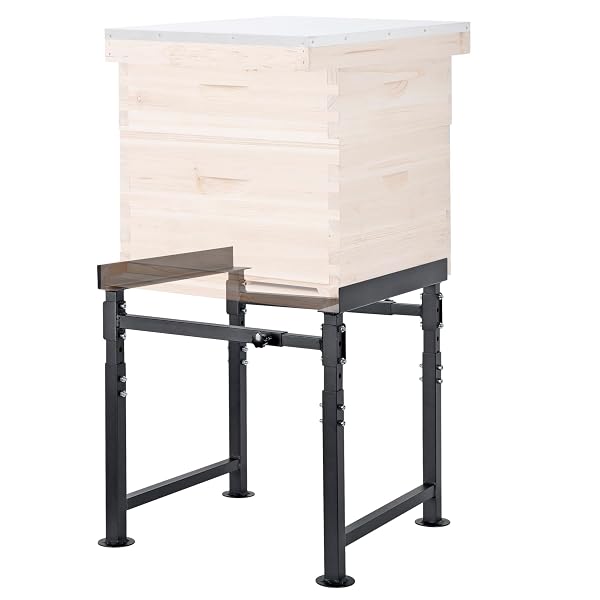 NEOREXON ADJUSTABLE METAL HIVE STAND, STURDY BEEHIVE STAND ADJUSTABLE HEIGHT 15” – 19” & ADJUSTABLE WIDTH 14.5” – 24.5”, UV RESISTANT & EASY TO ASSEMBLE BEE STAND FOR BEEKEEPING