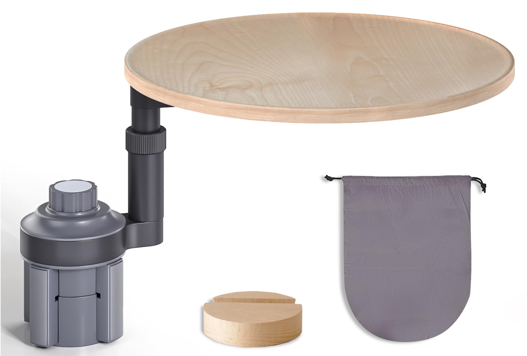 Photo 1 of Ymipre Car Desk for Laptop & Car Table Tray, Height-Adjustable 360° Rotating Wood Car Laptop Mount, Cup Holder Table, Steering Wheel Tray, Compatible with Tesla & Most Vehicles