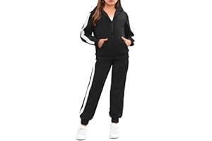 Arshiner Girls 2 Piece Outfits Sweatsuits Zip Up Hoodie Sweatshirt and Sweatpant Athletic Tracksuit Jogger Set