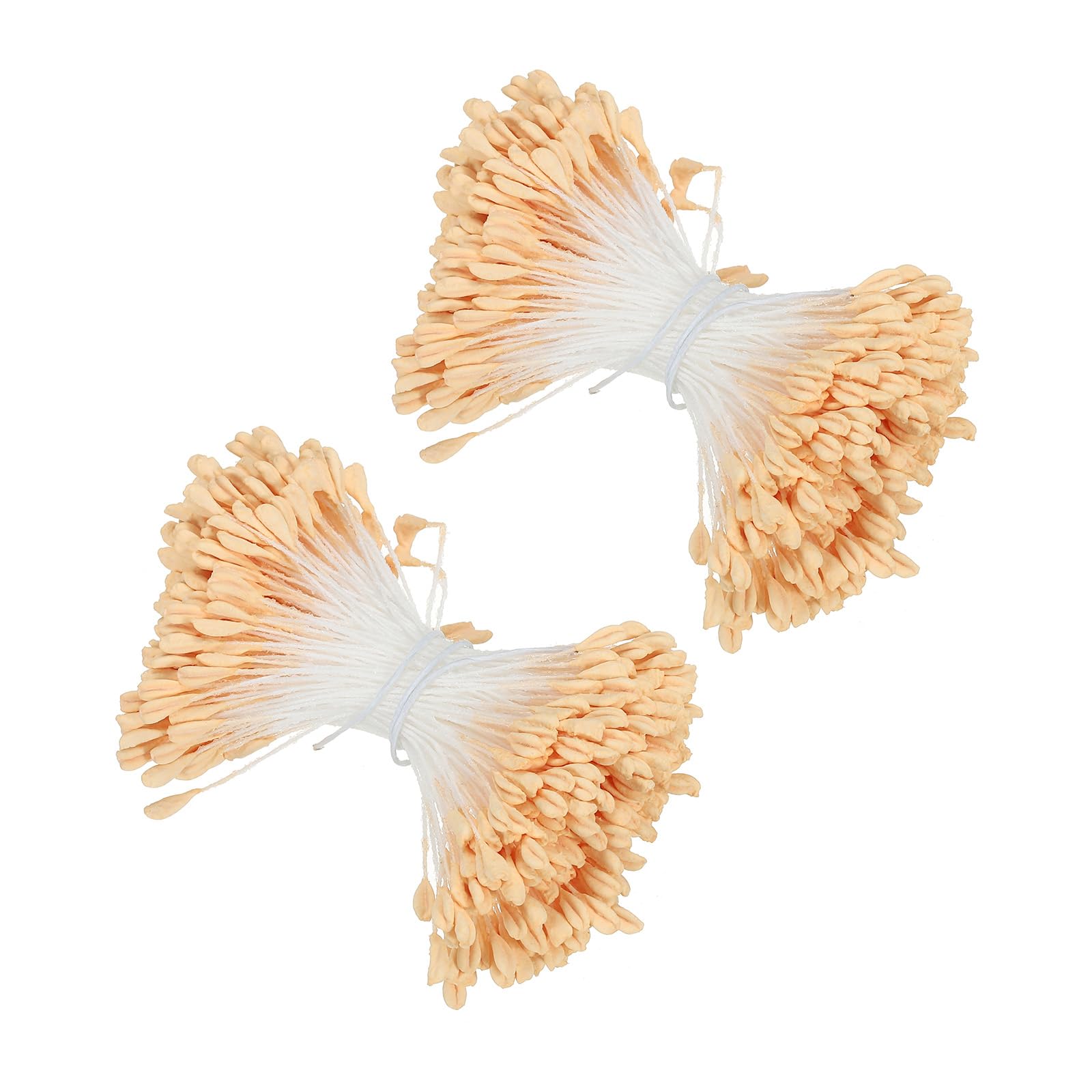 PATIKIL 2.5mm Double Heads Flower Stamen, 680 Pcs Artificial Flower Stamen Pistil Matt Pearl Floral Stamen for DIY Christmas Card Wedding Decoration, Beige