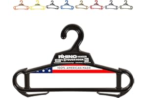 Rhino Tough Hook | The Everyday for Everything American Made Heavy Duty Clothes Hanger –Premium Grade Coat Hanger for Body Armor & Jackets – 200-lb Capacity Suit Hangers for Heavy Apparel, 1 Black