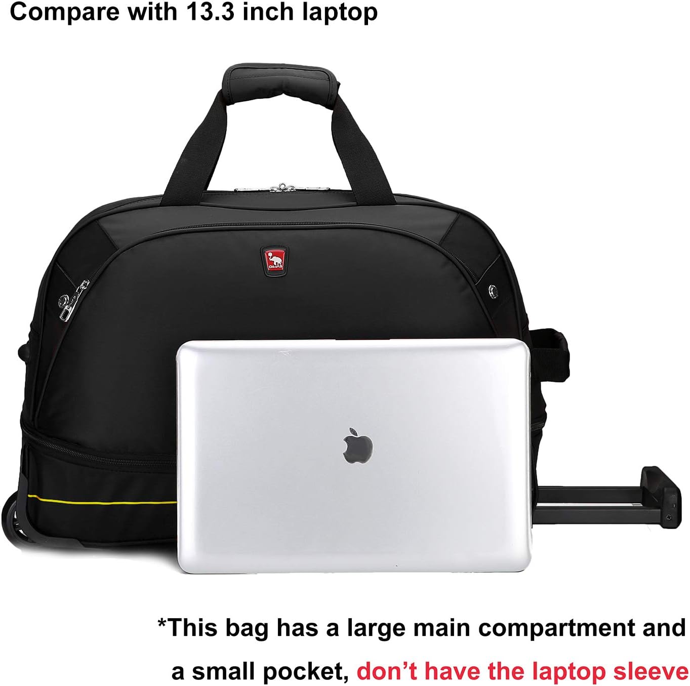 OIWAS Holdall Bag with Wheels, 50L Wheeled Duffel Bag with Wheels - Image 3