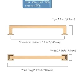 9BUILD 10 Pack 6.25 Inch Cabinet Handles Champagne