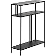 Henn&Hart 22" Wide Rectangular Console Table with Metal Shelves in Blackened Bronze, Entryway Table, Accent Table for Living Room, Hallway