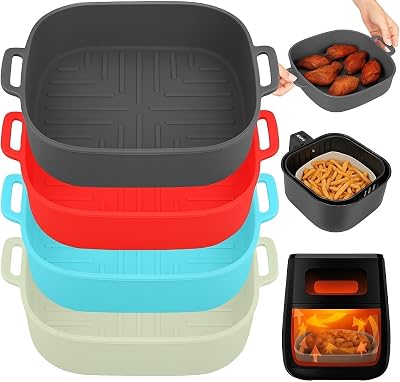 Zaid 4PCS Silicone Air Fryer Liners 7.8" Non-Stick Food Grade Accessories