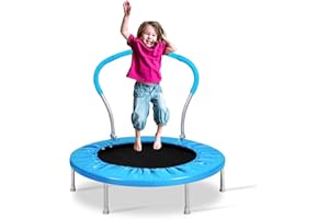 Lyromix Mini Trampoline for Kids, Indoor Toddler Trampoline with Handle, Child Small Rebounder Trampoline for Indoor and Outdoor Use