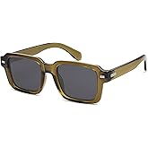 SOJOS Trendy Square Polarized Sunglasses for Women Men, Retro Vintage Womens Mens Rectangle Shades SJ2345