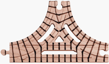 Wooden Train Track - T Wye - Made in USA