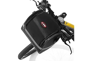 Rpuzonier Bike Handlebar Bag, Bike Front Bag Bicycle Handlebar Bag Road Bike Bag, Multifunctional Bicycle Front Frame Top Tube Storage Bag with Shoulder Strap (Black)