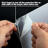 Svalor 4 Pcs A4 Clear Acrylic Sheets 1mm Protective Film Square 297 x 210mm view 3