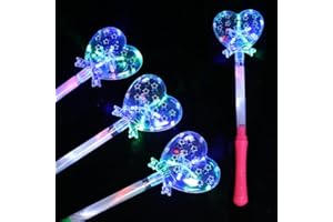 LEEMASING 5 Pcs LED Light Up Wands Magic Wand for Wedding Dance Floor Props,Reception,Concert,Camping (Love)