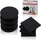 RED FACTOR 8 Pack Extra Thick Charcoal Filters for Kitchen Compost Bins - Activated Carbon Replacement Filters for Odor Free Buckets (4 Round, 4 Square)
