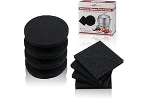 RED FACTOR 8 Pack Extra Thick Charcoal Filters for Kitchen Compost Bins - Activated Carbon Replacement Filters for Odor Free Buckets (4 Round, 4 Square)
