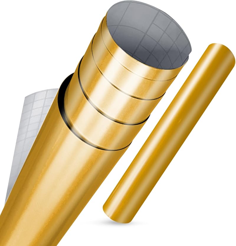 vgoltd Gloss Self-Adhesive Vinyl Wrap 60 x 1000 cm Gold Furniture Sticker