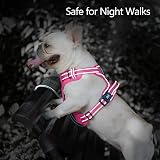 PoyPet No Pull Dog Harness Reflective Front Back D-Rings Pink L view 5
