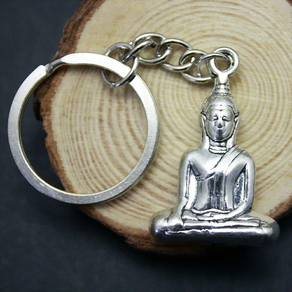 WYSIWYG 3 Pieces Key Chain Women Key Rings For Car Keychains With Charms Buddha 35x23mm