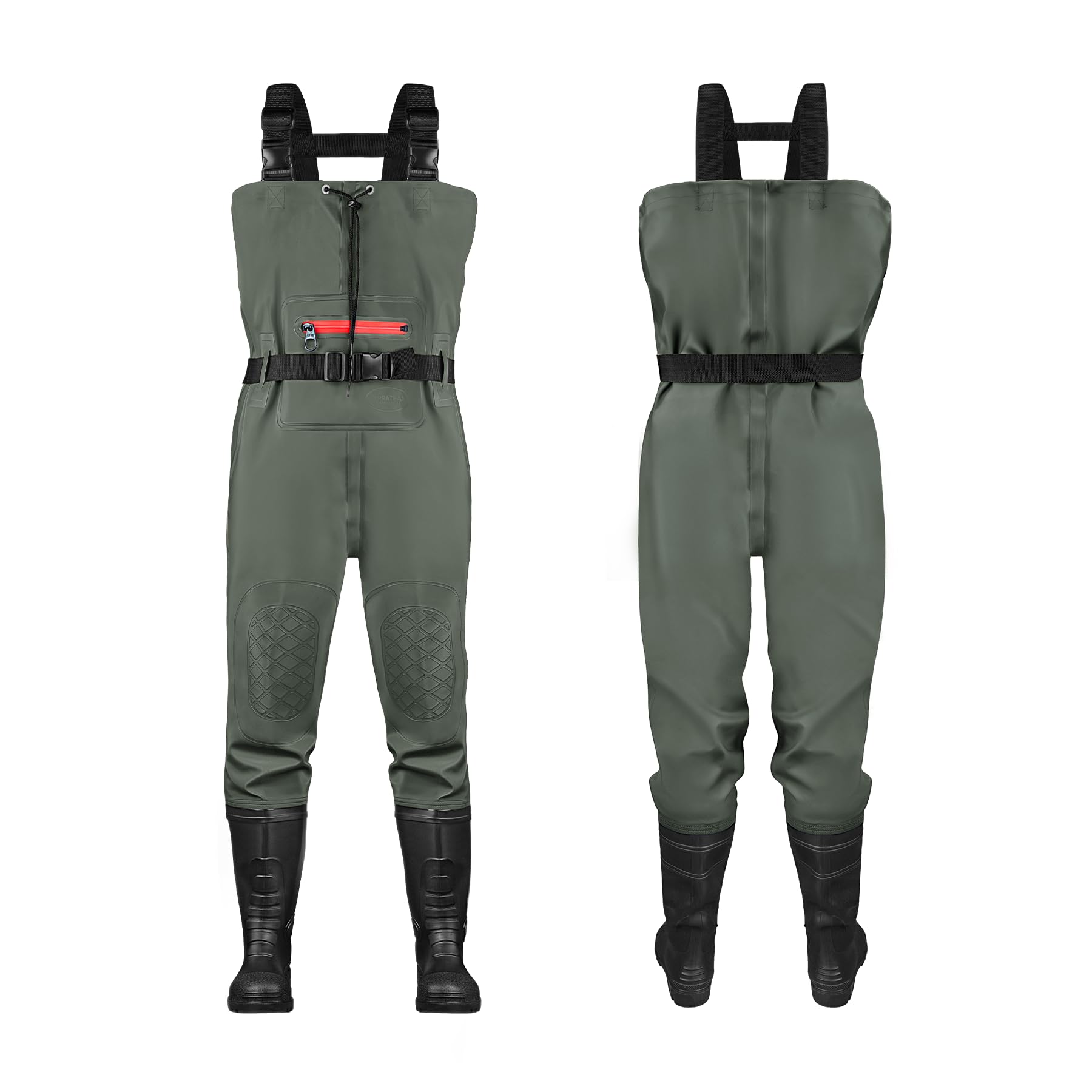 Photo 1 of TerraTrax Fishing Chest Waders for Men & Women, Waterproof Lightweight PVC Bootfoot Waders, Durable Wader Pants with Boots for Fishing, Hunting Size 5