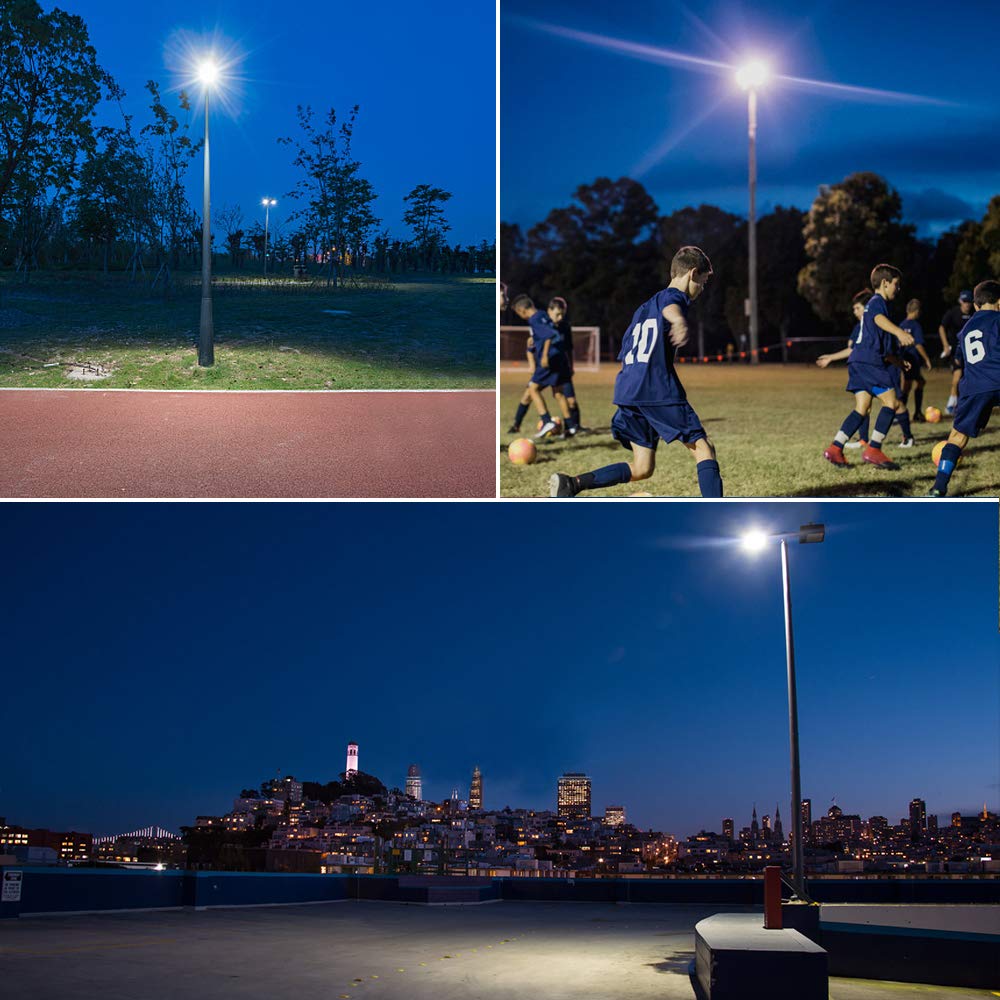 SZGMJIA 100W Outdoor Parking Lot Light, LED Street Light 15,000LM Super Bright 5000K Daylight White AC100-277V with Dusk to Dawn Photocell Replaces 1000W Halide with Slip Fit Mount Shoebox Pole Light