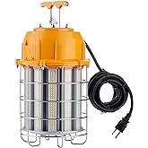 JC-LGL LED Temporary Work Light 150W, 5000K 18,000lm Outdoor Construction Lights Job Site Lighting 10ft Cord IP65 Dust Waterproof Hanging Lighting