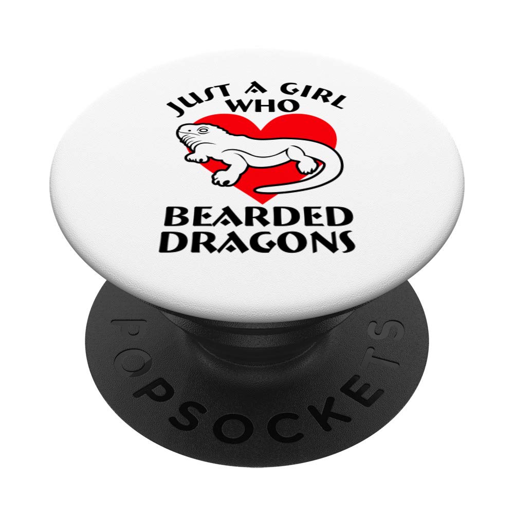 Bearded Dragon Just A Girl Womens Lizard And Reptile Gift PopSockets PopGrip: Swappable Grip for Phones & Tablets