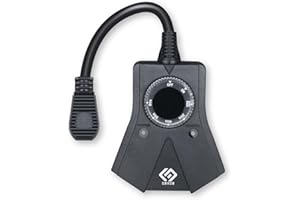 OSKOS Outdoor 24-Hour Light Timer, Water Resistant, Photocell Dusk to Dawn Light Sensor 2/4/6/8 Countdown Timer, 14AWG Cord, Three Grounded Outlets for Home, Christmas Lights, Garden.15A, UL Listed.