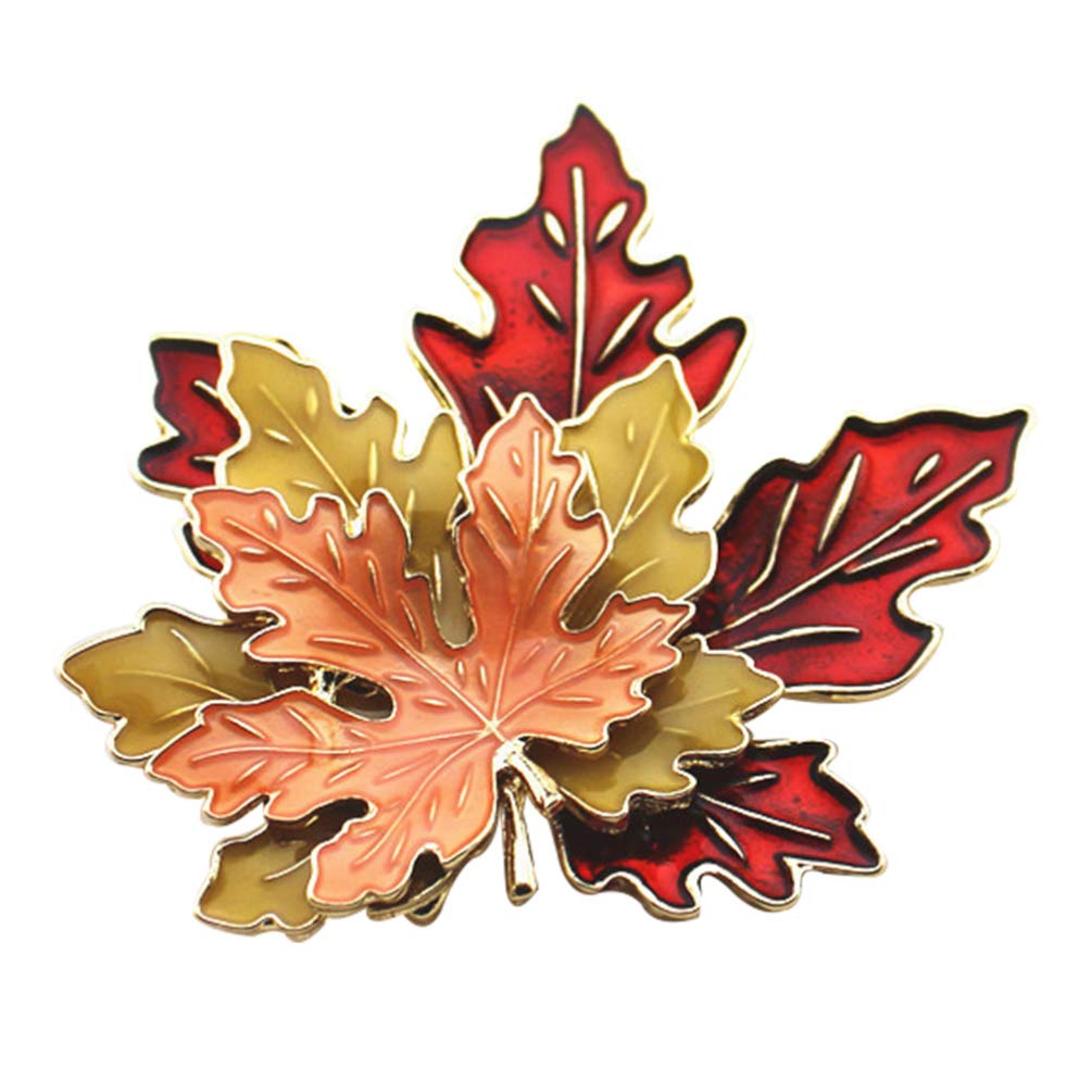 Amosfun Maple Leaf Brooch Pin Enamel Autumn Brooch Pin Autumn Jewellery Lapel Pin Corset for Blouse Jacket Coat Handbag Thank You Gift (Assorted)
