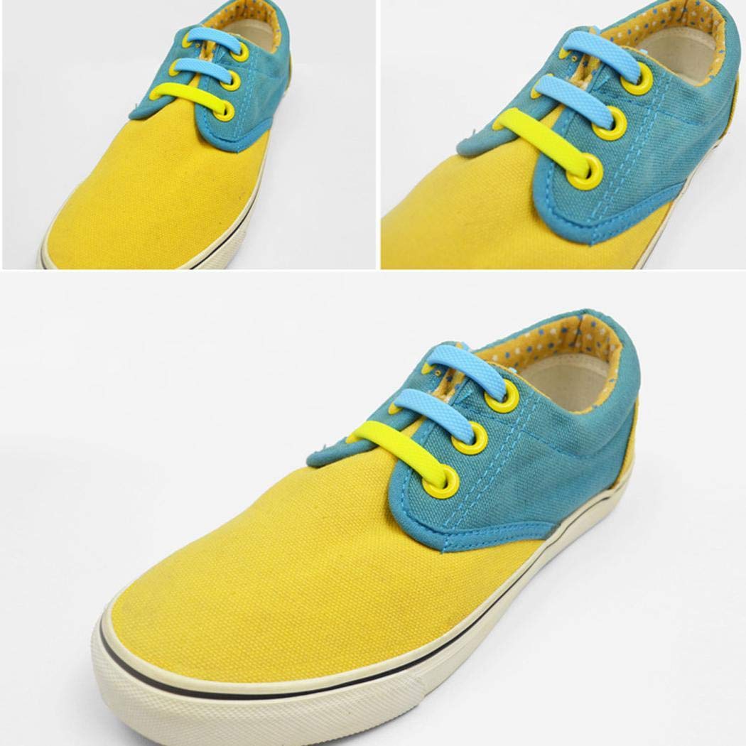 Alisena 16pcs Flexible Elastic Shoelace Wash-free Silicone No Knotting Shoe Laces for Men Women Multicolor