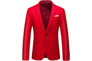 MOGU Blazer for Men, Casual Fit Jacket with One Button
