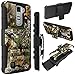 LG K8 Case, Escape 3 Case, Phoenix 2 Case, Heng Tech (TM) Full Body Hybrid Rubber Silicone Shockproof Defender Heavy Duty Holster Belt Clip Kickstand Case For LG K8 (Camouflage)