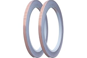 SWASEADA 1/5 inch Copper Backed Copper Foil Tape for Stained Glass, 2 Rolls 22 Yards, 2 Mil Thickness Copper Tapes, Stain Glass Tools and Supplies Starter Kit