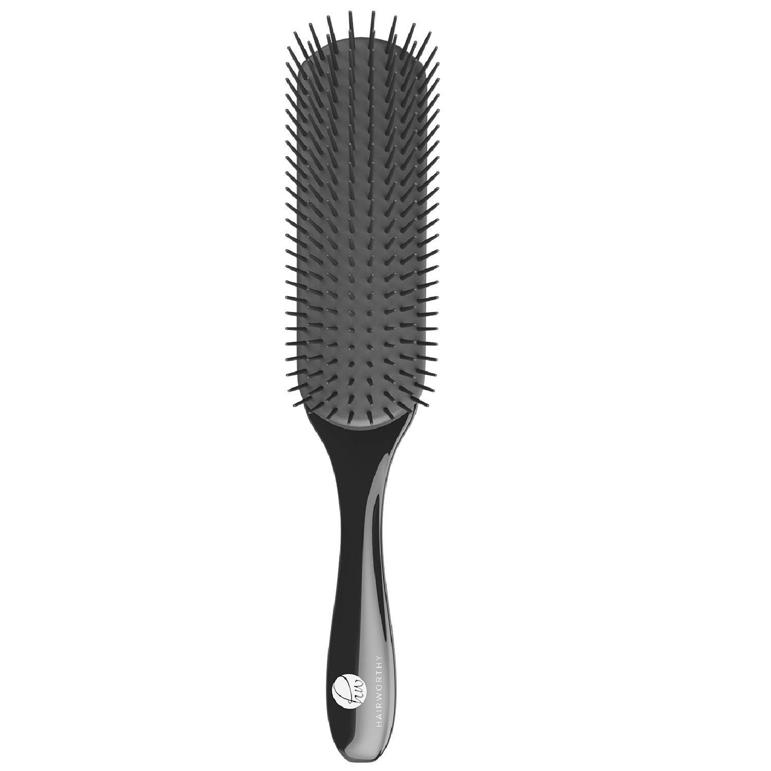 Hairworthy Hairembrace Styling Brush for Curly, Wavy and Straight Styling. 9 Row Nylon pins for Detangling, Defining and Smoothing. Ideal on wet and dry hair.
