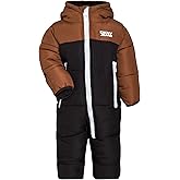 DKNY Baby Boy Snowsuit - Weather Resistant Polar Fleece Lined One Piece Snowsuit Baby Winter Suit With Soft Sherpa Hood