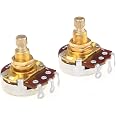 Musiclily Pro Brass Full Metric Sized Control Pots B500K PushPull Linear Taper Potentiometers For Guitar Set Of 2
