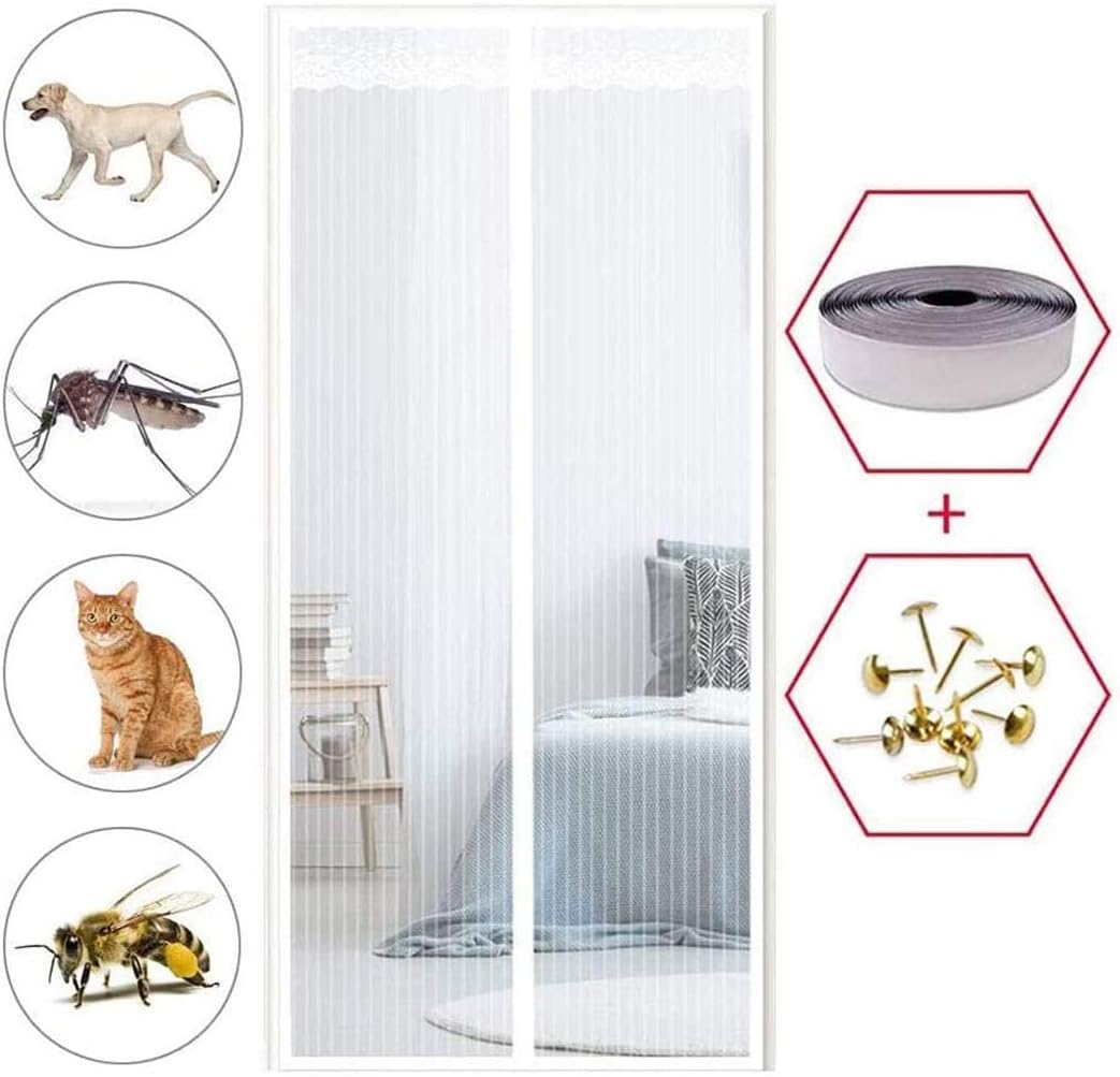 YJHH White Fiberglass Screen Door, Door