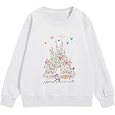 Vieawfi Magic Kingdom Sweatshirts for Girls Magical Floral Castle Graphic Long Sleeve Shirt Kids Vacation Pullover Tops