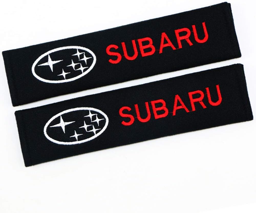 Fitracker 1 Pair Car Seat Belt Shoulder Pads Embroidery Strap Covers Cushion Car Logo Seat Belt Padding
