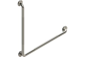 HEALTHCRAFT L-Shaped 30 x 30 Inch Angle Grab Bar, Heavy Duty Bathroom Safety Support Handle with Non-Slip Grip, Commercial Gr