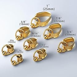Twolobes 1 pair Gold Ear Gauges Drop Pattern with 1