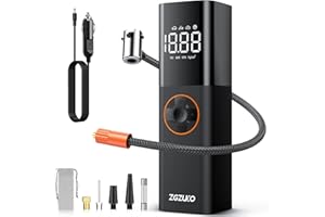 ZGZUXO Tire Inflator Portable Air Compressor, DC 12V Small Air Pump for Car Tires, 150PSI Electric Tire Pump, Auto Portable Tire Inflator for Car with Digital Pressure Gauge, LED Light