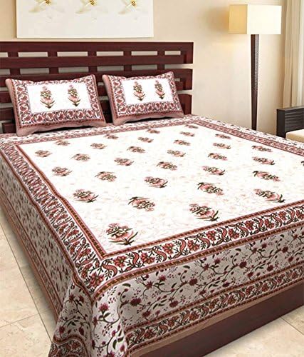 UniqChoice Cotton 120 TC Bedsheet (King_Brown), Standard, (UCEBBD488)