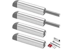 CBRIVE 4Pack Push to Open Cabinet Hardware Door Latch & Lock, Magnetic Push Latches for Hidden Door Heavy Duty Magnet Push Release Drawer Pull Strong Pop Out for Kitchen RV Closet Tip On Close- Silver